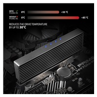 AXAGON PCEM2-XS, PCIe x16 - M.2 NVMe M-key slot adaptér, kryt s chladičem pro pasivní chlazení
