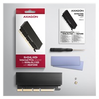 AXAGON PCEM2-XS, PCIe x16 - M.2 NVMe M-key slot adaptér, kryt s chladičem pro pasivní chlazení