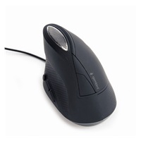 GEMBIRD myš MUS-ERGO-03, Vertikální - Ergonomická, drátová USB, podsvícená, šedá