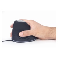 GEMBIRD myš MUS-ERGO-03, Vertikální - Ergonomická, drátová USB, podsvícená, šedá