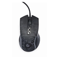GEMBIRD myš MUSG-RGB-01, podsvícená, 7 tlačítek, černá, 3600DPI,  USB