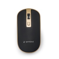 GEMBIRD myš MUSW-4B-06, černo-zlatá, bezdrátová, USB nano receiver