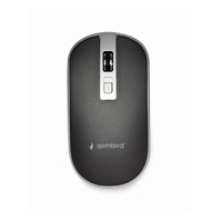 GEMBIRD myš MUSW-4B-06, černo-stříbrná, bezdrátová, USB nano receiver