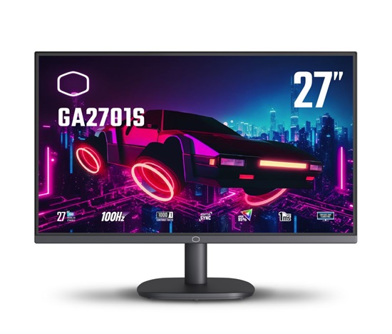 Cooler Master LCD - 27", 1920x1080, 100Hz, 1000:1, 250cd/m2, 1ms, 1xHDMI, 1xVGA, IPS