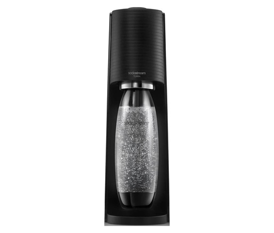 SodaStream Terra Black výrobník sody, mechanický, 1l láhev SodaStream Fuse, bombička s CO2, černý