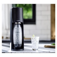 SodaStream Terra Black výrobník sody, mechanický, 1l láhev SodaStream Fuse, bombička s CO2, černý