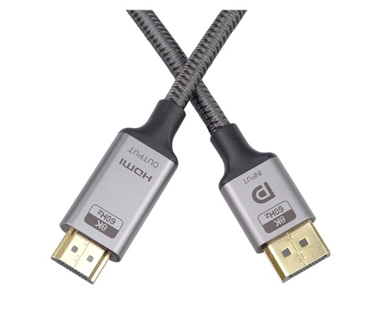 PremiumCord kabel DisplayPort 1.4 na HDMI2.1, pro rozlišení 8K@60Hz,4K@144Hz, 2m