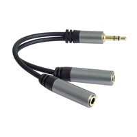 PremiumCord rozdvojka HQ 3,5mm Jack Male - 2x Jack Female 15cm