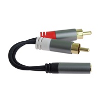 PremiumCord kabel HQ Jack 3.5mm Female - 2x CINCH Male 15cm