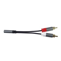 PremiumCord kabel HQ Jack 3.5mm Female - 2x CINCH Male 15cm