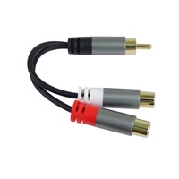 PremiumCord rozdvojka HQ CINCH Male - 2x CINCH Female 15cm