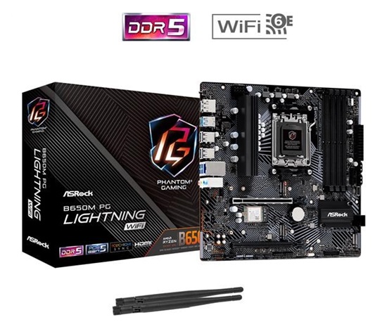 ASRock MB Sc AM5 B650M PG LIGHTNING WiFi, AMD B650, 4xDDR5, 1xDP, 1xHDMI, WiFi, mATX