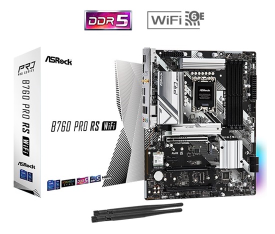 ASRock MB Sc LGA1700 B760 PRO RS WIFI, Intel B760, 4xDDR5, 1xDP, 1xeDP, 1xHDMI, WiFi