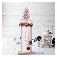 Solight vánoční LED dřevěná dekorace, stromek, 2x AA