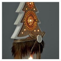 Solight vánoční LED dřevěná dekorace, stromek, 2x AA