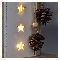 Solight vánoční LED dřevěná dekorace, stromek, 2x AA