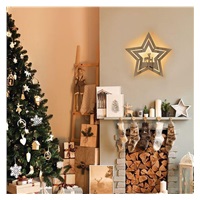 Solight LED nástěnná dekorace vánoční hvězda, 24x LED, 2x AA