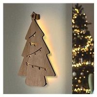 Solight LED nástěnná dekorace vánoční stromek, 24x LED, 2x AA