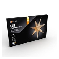 Solight LED vánoční hvězda, závěsná, 60cm, 20x LED, časovač, 2x AA