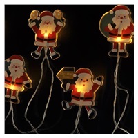 Solight LED okenní řetěz - Santa, 6x LED, přísavný, 120cm, 2x AA