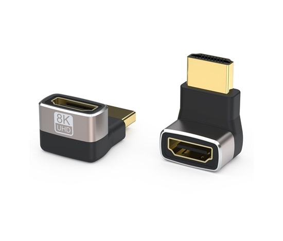 PREMIUMCORD Adaptér spojka 8K HDMI A - HDMI A, F/M, zahnutá do pravého úhlu 90°