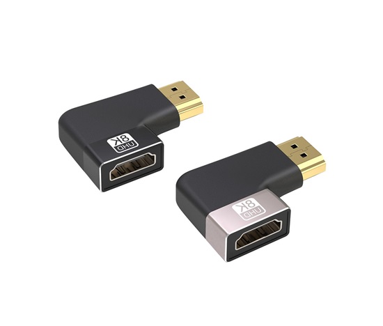 PREMIUMCORD Adaptér spojka 8K HDMI A - HDMI A, F/M, do úhlu 90° - pravá