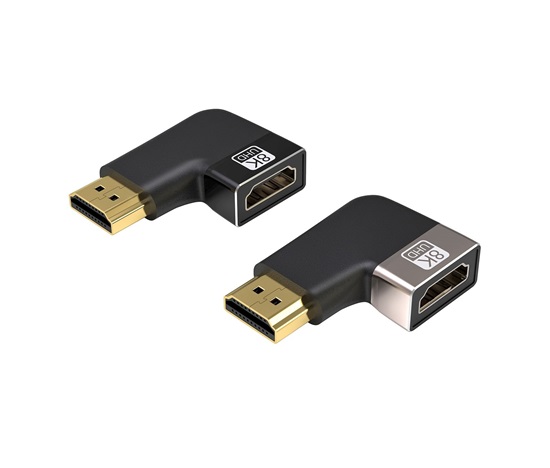 PREMIUMCORD Adaptér spojka 8K HDMI A - HDMI A, F/M, do úhlu 90° - levá
