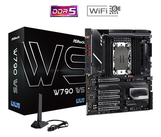 ASRock MB Sc LGA4677 W790 WS, Intel W790, 8xDDR5, WiFi, eATX