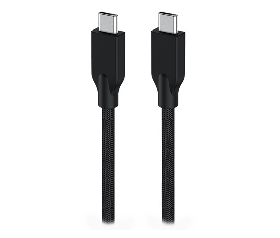 GENIUS nabíjecí kabel ACC-C2CC-3A, 100cm, USB-C na USB-C, 3A, PD60W, opletený, černý