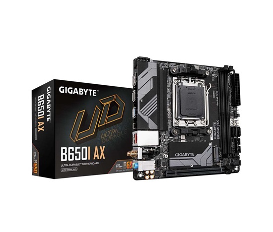 GIGABYTE MB Sc AM5 B650I AX, AMD B650, 2xDDR5, 1xDP, 1xHDMI, WI-FI, mini-ITX