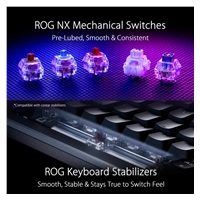 ASUS klávesnice ROG AZOTH Moonlight White, mechanická, Bluetooth, US, bílá