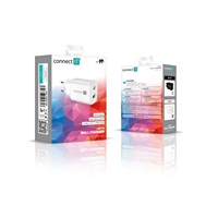 CONNECT IT Wanderer2 GaN nabíjecí adaptér 1×USB-C + 1xUSB-A, 33W PD, bílá