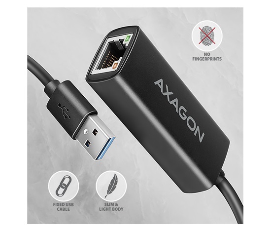 AXAGON ADE-AR, USB-A 3.2 Gen 1 - karta sieciowa Gigabit Ethernet, Realtek 8153, instalacja automatyczna