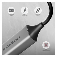 AXAGON ADE-TXCA, USB-C + USB-A 3.2 Gen 1 - karta sieciowa Gigabit Ethernet, Asix AX88179, instalacja automatyczna