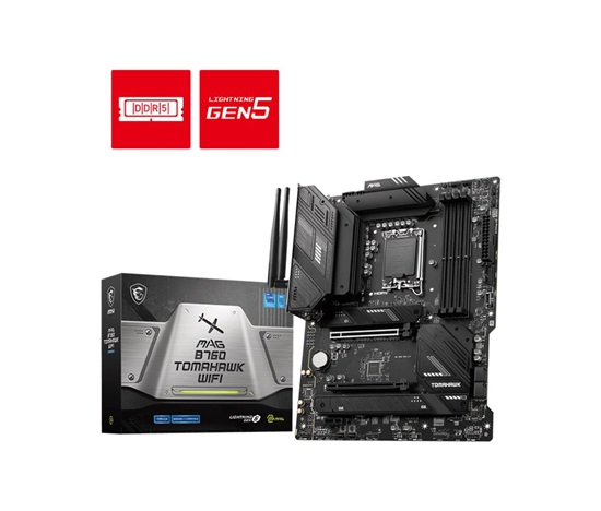 MSI MB Sc LGA1700 MAG B760 TOMAHAWK WIFI, Intel B760, 4xDDR5, 1xDP, 1xHDMI, WI-FI