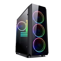 VeinX case Mars MAR01A Mid Tower, bez zdroje, 3xUSB, průhledná bočnice, 4xARGB Fan 120mm, černá