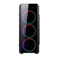 VeinX case Mars MAR01A Mid Tower, bez zdroje, 3xUSB, průhledná bočnice, 4xARGB Fan 120mm, černá