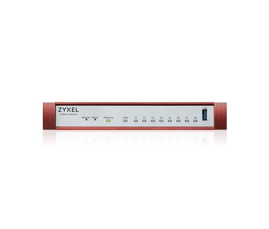 Zyxel USG FLEX 100HP Series, 8 Gigabit user-definable ports, 1*USB with 1 YR Gold Security Pack