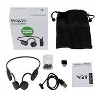 EVOLVEO BoneSwim Pro MP3 32GB, bezdrátová sluchátka na lícní kosti, černé