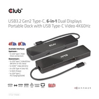 Club 3D Dokovací stanice USB-C 6v1, 1xHDMI, 1xUSB-C PD 100W, 2x USB, 1xRJ45, černá
