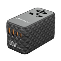 VERBATIM Univerzální cestovní adaptér nabíječka UTA-06 GaN III, 100W