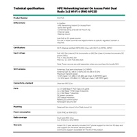 HPE Networking Instant On Access Point AP22D Dual Radio 2x2 Wi-Fi 6 (RW) (desktop or wallmount)
