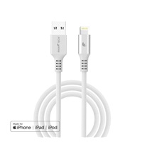 RhinoTech LITE MFi kabel s nylonovým opletem USB-A na Lightning 1.2m stříbrná