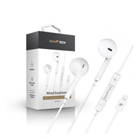 RhinoTech drátová sluchátka s Lightning konektorem bílá