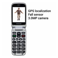 EVOLVEO EasyPhone FS, vyklápěcí mobilní telefon 2.8" pro seniory s nabíjecím stojánkem (červená barva)