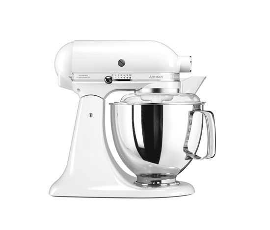 KitchenAid Artisan 5KSM175PSEWH Kuchyňský robot - 10 rychlostí, planetární systém, celokovová konstrukce, bílá