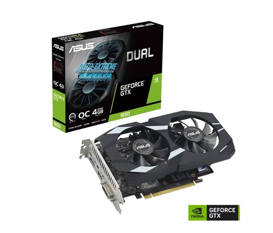 ASUS VGA NVIDIA GeForce GTX 1650 DUAL OC EVO 4G, 4G GDDR6, 1xDP, 1xHDMI, 1xDVI