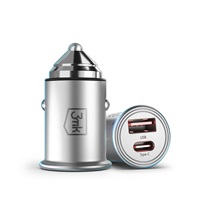 3mk nabíječka do auta - Hyper Car Charger 45W, 1x USB + 1x USB-C (PD)
