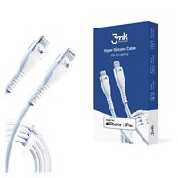 3mk datový kabel - Hyper Silicone Cable Type-C to Lightning 20W 3A, bílá