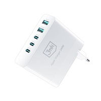 3mk síťová nabíječka - Hyper Charger 140W, GaN 3x USB-C (PD) / 2x USB, bílá